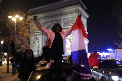 France celebrates WCup victory, fans cheer Morocco team