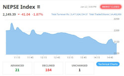 Nepse loses over 41 points on last day of second quarter