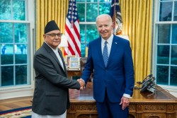A little hush over a historic US-Nepal handshake causes quite a bit of fuss
