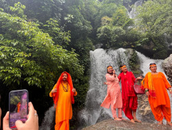 Sundarijal waterfalls show true colours, much to the delight of pilgrims (Photo Gallery)