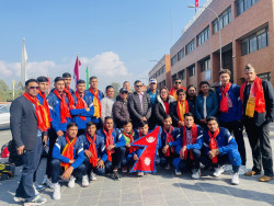 Nepali U-23 team leave for Int'l Men's Volleyball Championship